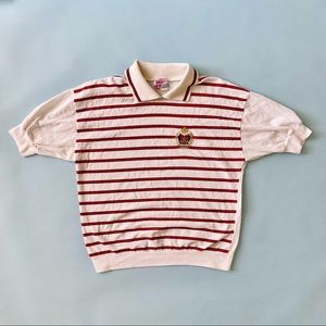 80s Vintage Striped Blouse